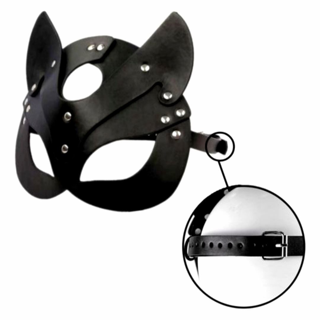 Maske Handschellen mit Kette Kostüm Brille  Kostümball Rollenspiele schwarz 