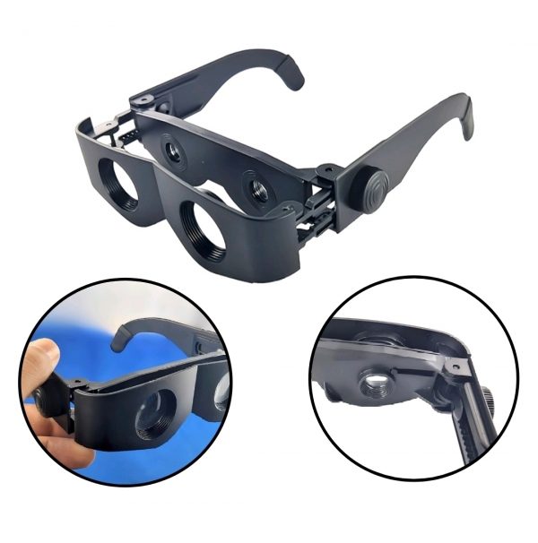 Lupe Fernglas Brille Zoombrille Angelbrille Teleskop Schwarz