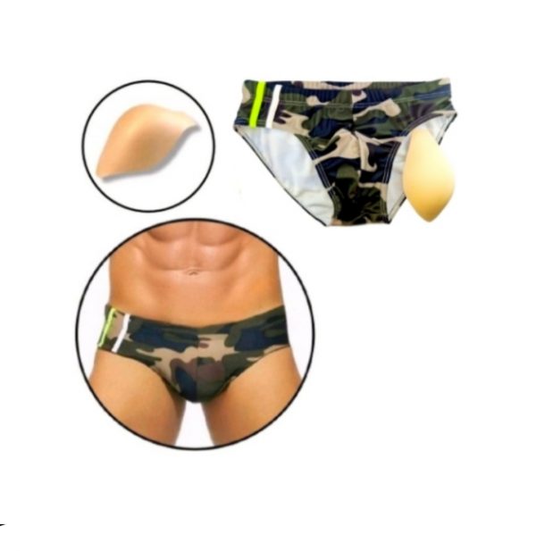 Männer Badehose Push Up mit 3D Pad Camouflage Herren PushUp Schwimmhose Badeshort S M L XL XXL