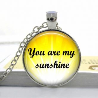 Liebes Anhänger Sonnenschein Kette You Are My Sunshine Gelb Schmuck Geschenk