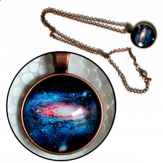 Universum Galaxy Sterne Glas Anhänger mit Halskette Astronomie Schmuck Geschenkidee