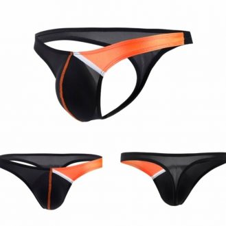 Herren String Männer Tanga G-String Slip Unterhose M L XL XXL Schwarz Orange