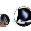 Damen Minirock Lederoptik Eng Kurz Rock Bleistiftrock Wetlook Naßlook Schwarz – Bild 4