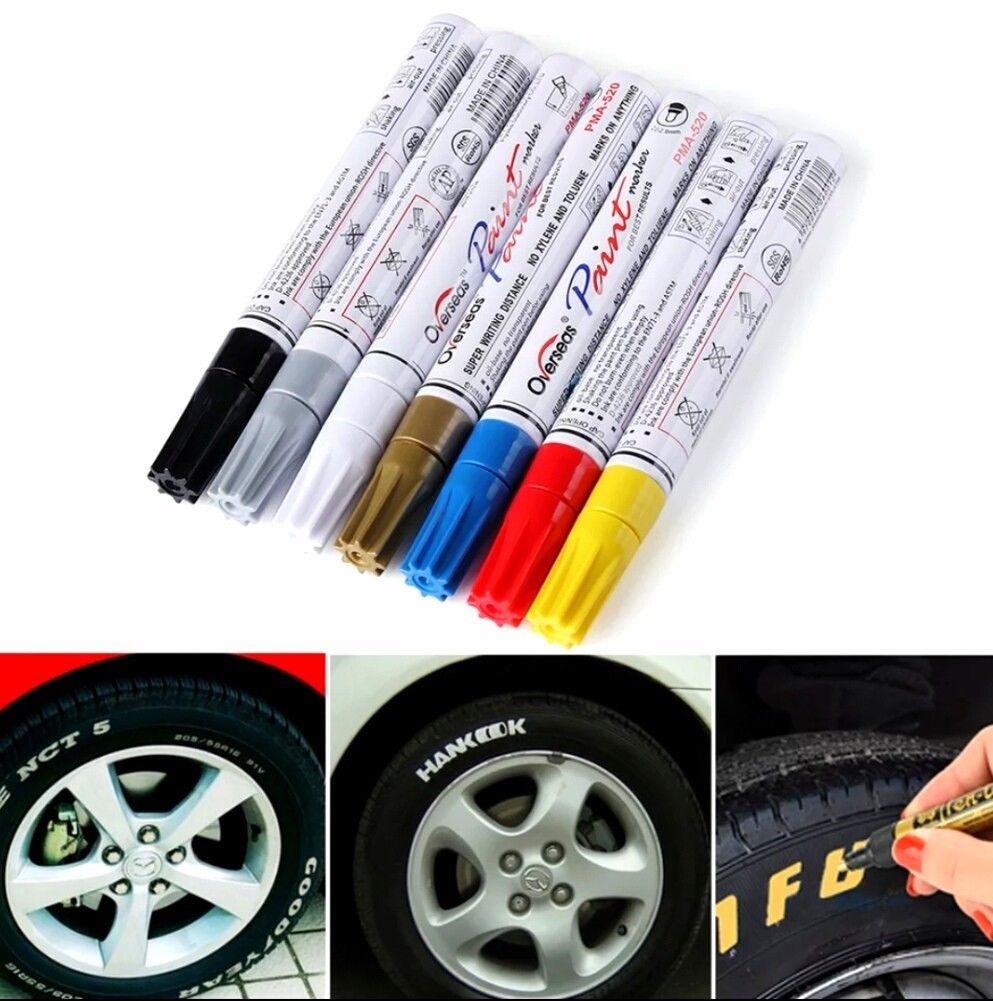 18 Weiß Reifenmarker KFZ Moto Auto Reifen Markierung Stift Reifenmarkierstift