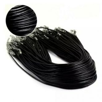 2 Stück Halskette Geflochten Halsband 50cm Schwarz Karabiner Verschluss