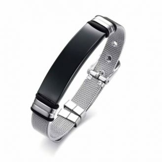 Elegantes Armband Schmuck Edelstahl Uhrverschluss Geschenkidee Schwarz