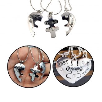 3 Freunde Best Friends Forever Anhänger mit Halskette Geschenkidee Modeschmuck