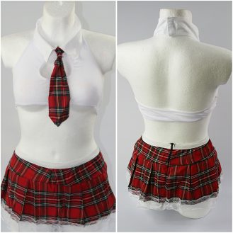 Studentin Kostüm Schuluniform Rock Schulmädchen Uniform Party Verkleidung Rot