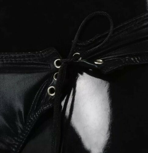 Kreative Herren Schnur Unterhose Wetlook Männer Tanga Slip Unterwäsche Schwarz – Bild 4