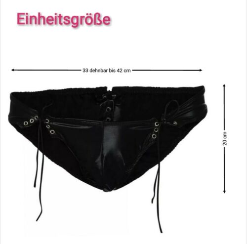 Kreative Herren Schnur Unterhose Wetlook Männer Tanga Slip Unterwäsche Schwarz – Bild 5