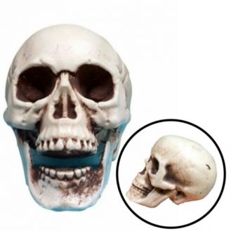 3D Totenkopf Dekoration Weiß Kunststoff Totenschädel Schädel Skull Deko Objekt