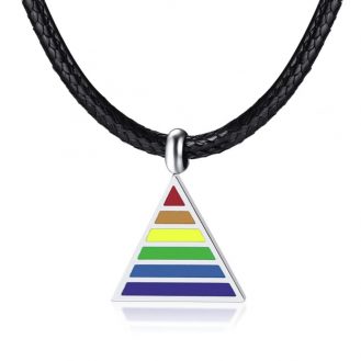 Regenbogen Anhänger Halskette Modeschmuck Farbig Dreieck