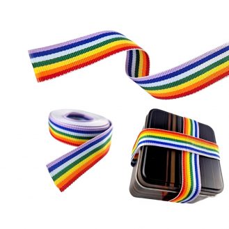 Regenbogen 2cmx4,5m Dekoration Verpackung Schleife Schlaufe Streifen Mehrfarbig