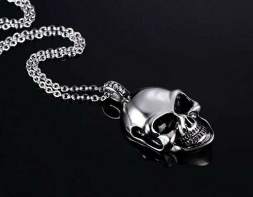 Schädel Anhänger mit Halskette Skelett Totenkopf Schmuck Edelstahl Geschenkidee – Bild 4