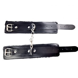 Verstellbare Handschellen für Rollenspiele mit Kette Kostüm Halloween Schwarz