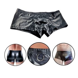 Männer Unterhose Lederoptik Boxer Unterhose Boxerhose Boxershort S M L XL