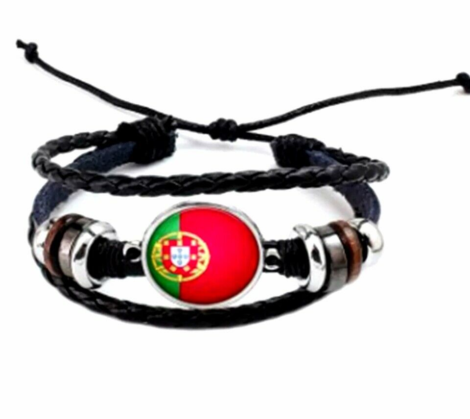 BRUBAKER 2er Set Fan Schweißband Armband Deutschland Russland Portugal Spanien 