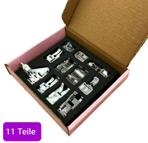 11 Teiliges Nähmaschinen Zubehör Nähfuß Set Stepfuß Blindstichfuß Overlockfuß