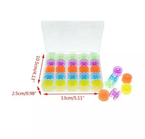 25 Spulen für Nähmaschine mit Box Spulenkapseln Nähmaschinenspulen Kunststoff – Bild 6