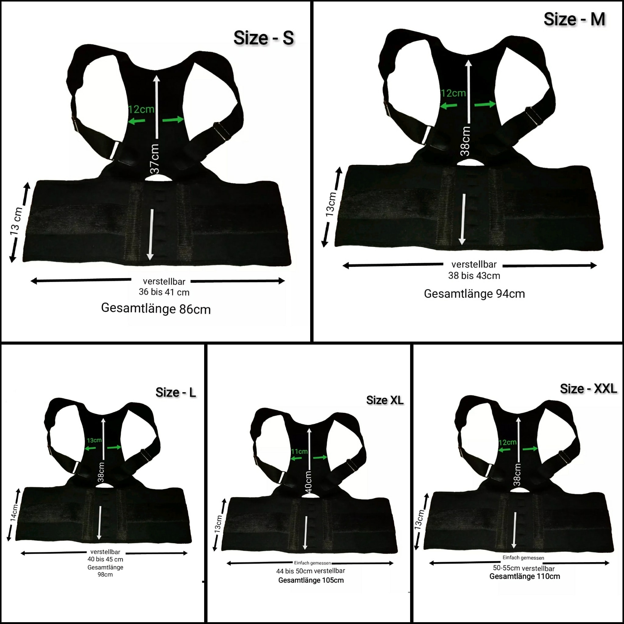 Rückenbandage Rückenstütze Rücken Haltehilfe Rücken M L XL XXL – Bild 4