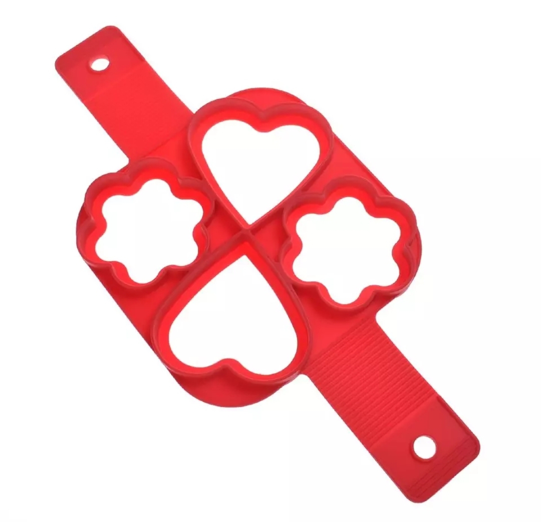 Pfannkuchen Spiegelei Maker Herz Stern Form Silikon Wender Rot