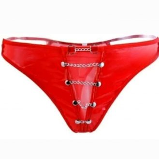 Kreative Herren Slip mit Kette Unterhose Wetlook Männer Tanga Unterwäsche Rot