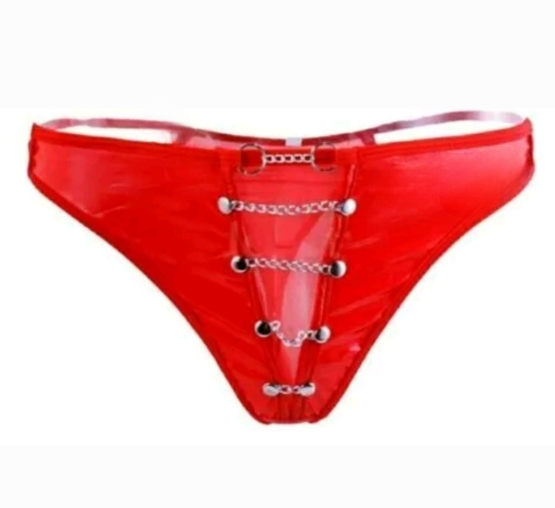 Kreative Herren Slip mit Kette Unterhose Wetlook Männer Tanga Unterwäsche Rot