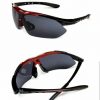 Sonnenbrille Fahrrradbrille Sportbrille Radbrille Bikerbrille Schwarz Rot Brille – Bild 2