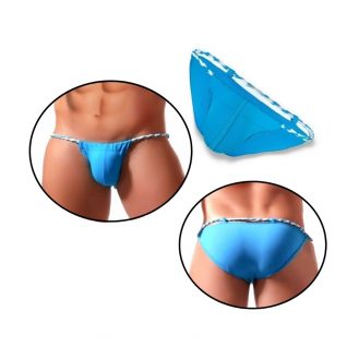 Herren Seil String Reizwäsche Tanga Männer Unterhose mit Schnur Slip Blau Spitze S M L XL 2XL