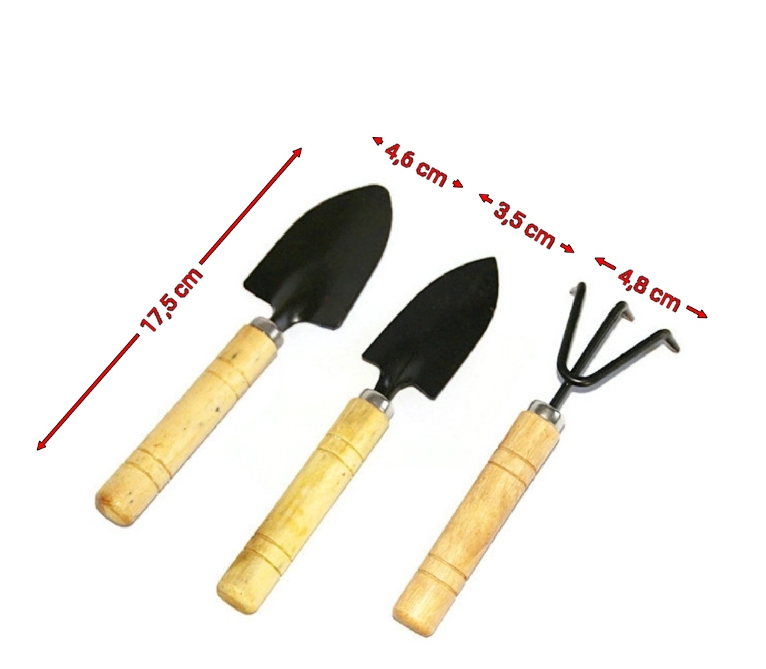 3 Teilig Mini Gartenwerkzeug Set Gartengeräte Kleine Schaufel Kralle Blumentopf – Bild 2