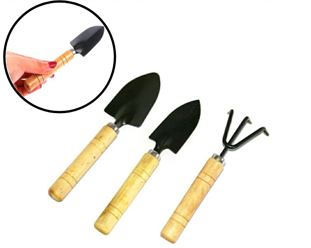 3 Teilig Mini Gartenwerkzeug Set Gartengeräte Kleine Schaufel Kralle Blumentopf – Bild 7