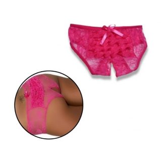 Damen Ouvert Reizwäsche Slip Spitze Unterhose Rosa M L XL 2XL 3XL 4XL 5XL 6XL