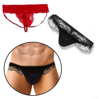 Herren String Männer G-String Slip Tanga Unterhose S M L XL Schwarz Rot