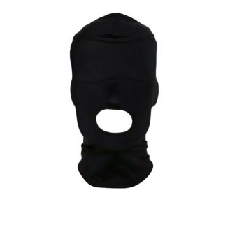 Gesichtsmaske Schwarz Nur Mundöffnung Fetisch Maske Ohne Augen Rollenspiele