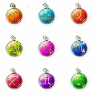 Sternzeichen Anhänger Glas Horoskop Astronomie Tierkreiszeichen Schmuck