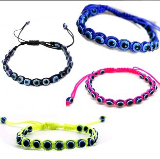 Armband Geflochten Verstellbar für Damen und Herren Armreif Armschmuck Nazar Boncuk Perlenoptik