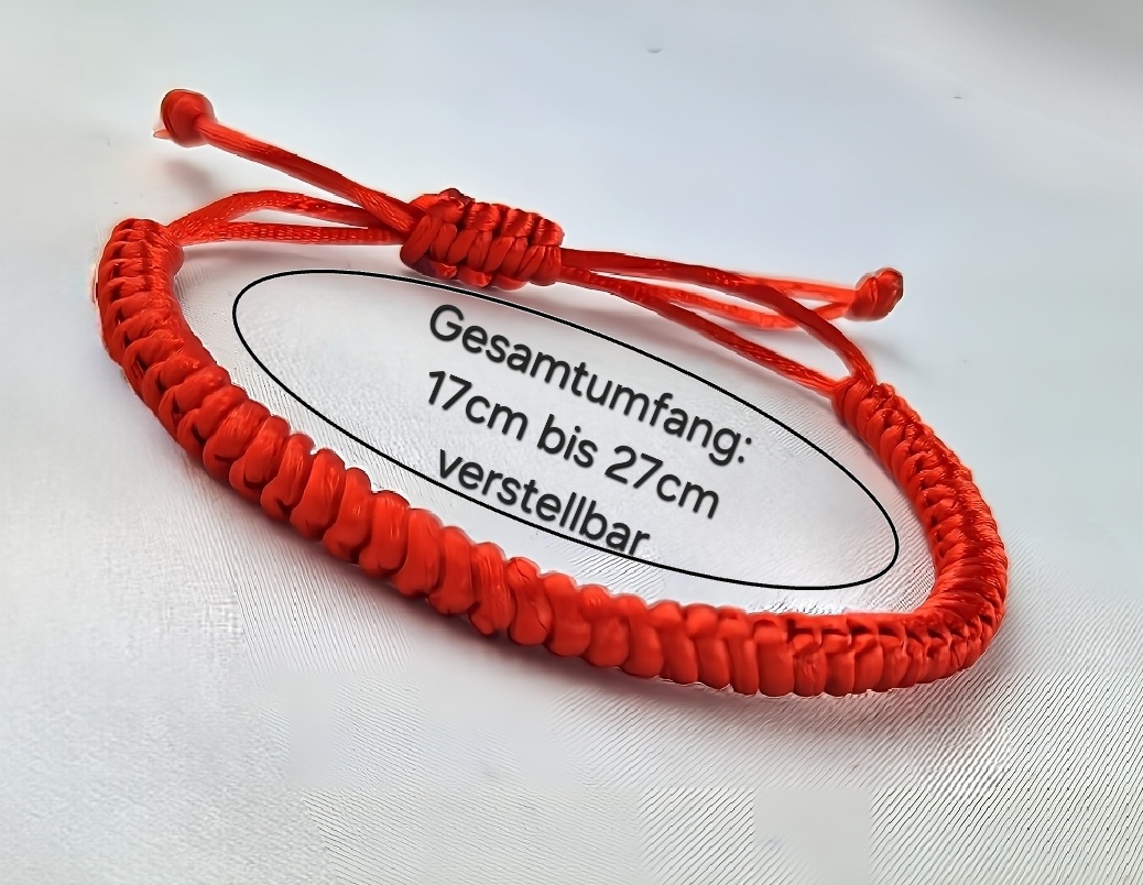 Rotes Armband Geflochten Verstellbar für Damen und Herren Armreif Armschmuck – Bild 2