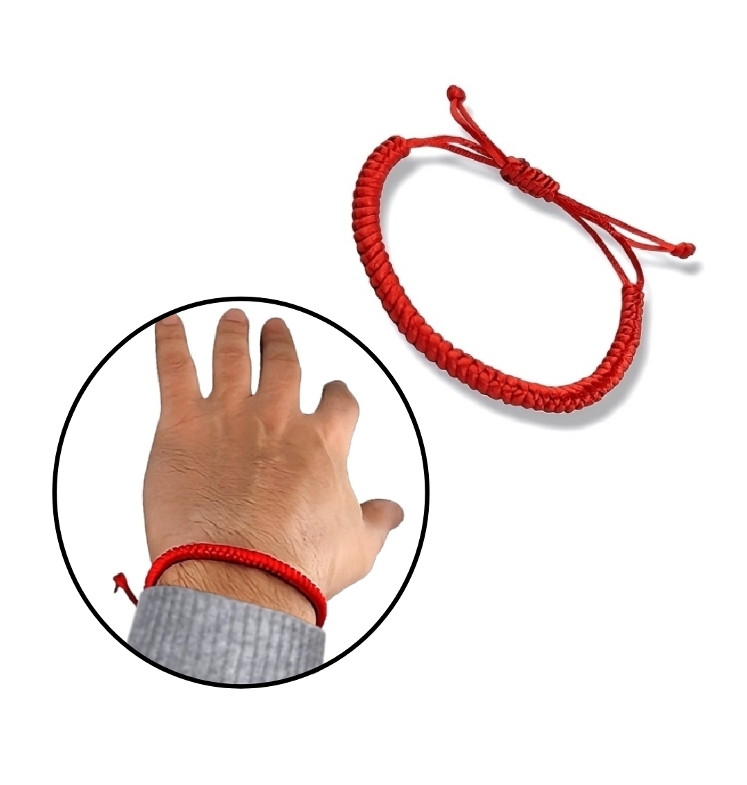 Rotes Armband Geflochten Verstellbar für Damen und Herren Armreif Armschmuck