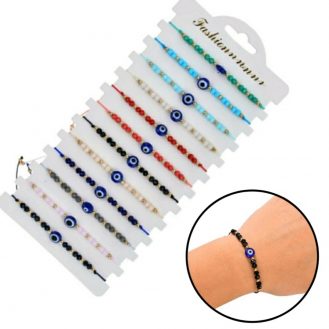 12 Stück Armband mit Nazar Boncuk Blau Auge Geschenkidee