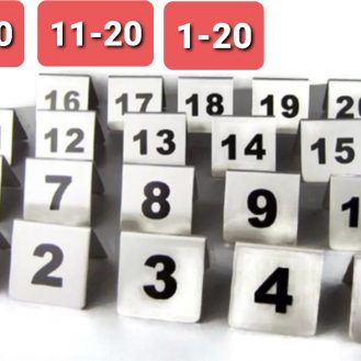 Restaurant Tischnummern 1-10 11-20 Edelstahl Metall Tischnummerierung Gastronomie Tischnummer