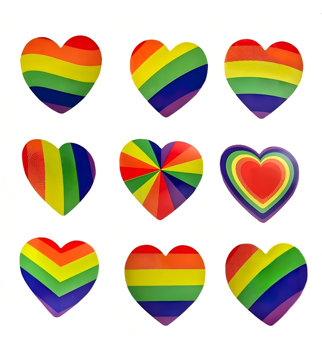 500 Regenbogen Herzen Papier Aufkleber Geschenkidee Etiketten Rolle Farbig Herz – Bild 3