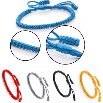 Armband Geflochten Verstellbar für Damen und Herren Armreif Armschmuck Rot Blau Gelb Schwarz Silberfarbe