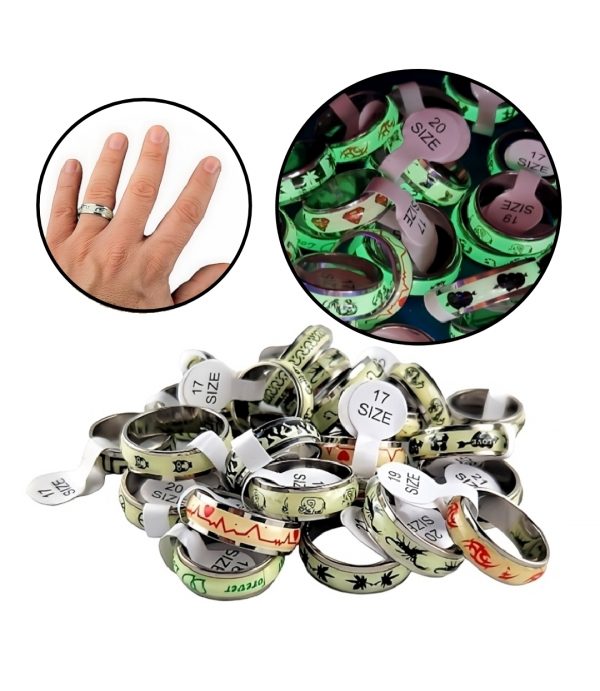 24 Stück Leuchtringe Ring Set Leuchtender Fingerring Geschenkidee Modeschmuck Wiederverkäufer