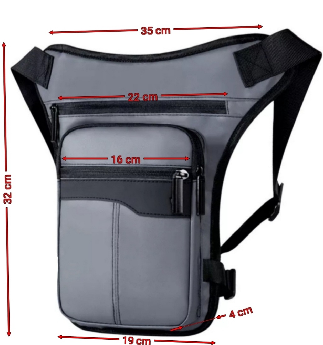 Hüfttasche Beintasche Gurttasche Gürteltasche Oberschenkel Tasche Grau Schwarz – Bild 2