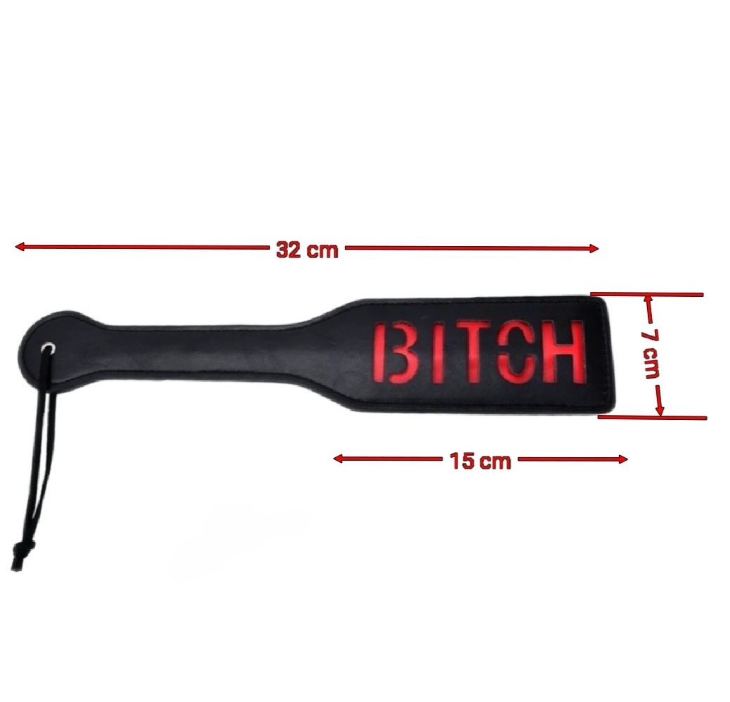 Peitsche Klatsche BDSM Fetisch mit Beschriftung Rollenspiele Rosa Schwarz Rot – Bild 3