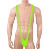 Männer Mankinibadeanzug Einteiler Body Schwimmbadeanzug Badeanzug Grün Schwarz – Bild 2