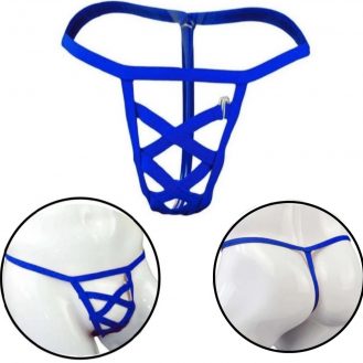 Männer G-String Unterhose Blau Herren Durchsichtig Slip Tanga String Elastisch
