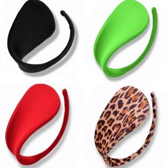 Damen C-String Einheitsgröße Tanga Dessous Frauen Slip Schwarz Rot Grün Braun