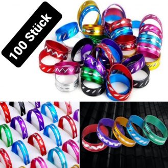 100 Stück Fingerring Geschenkidee Modeschmuck Farbige Ringe Für Wiederverkäufer