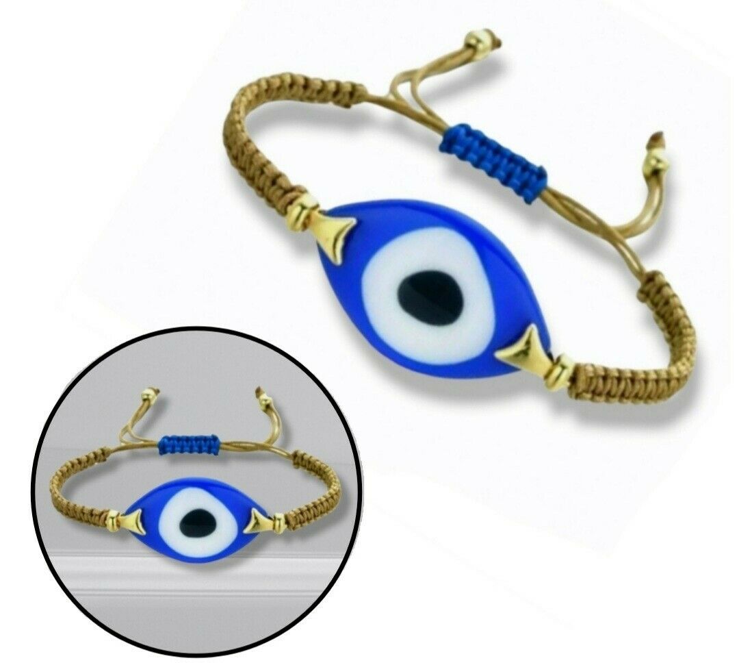 2 Stück Goldfarbene Armband mit Nazar Boncuk Blaue Auge Geschenkidee Arm Schmuck – Bild 4